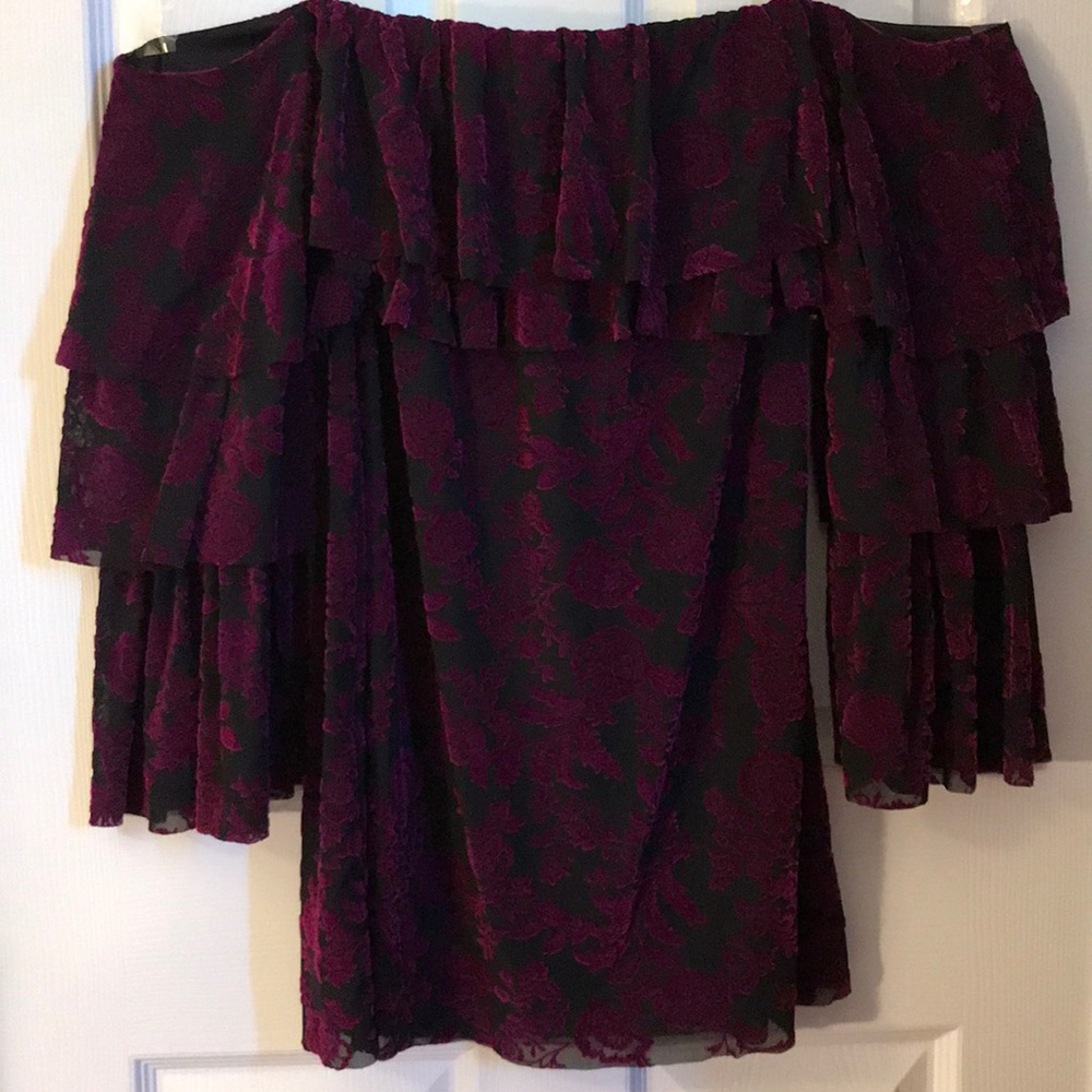 A mini off-shoulder dress
